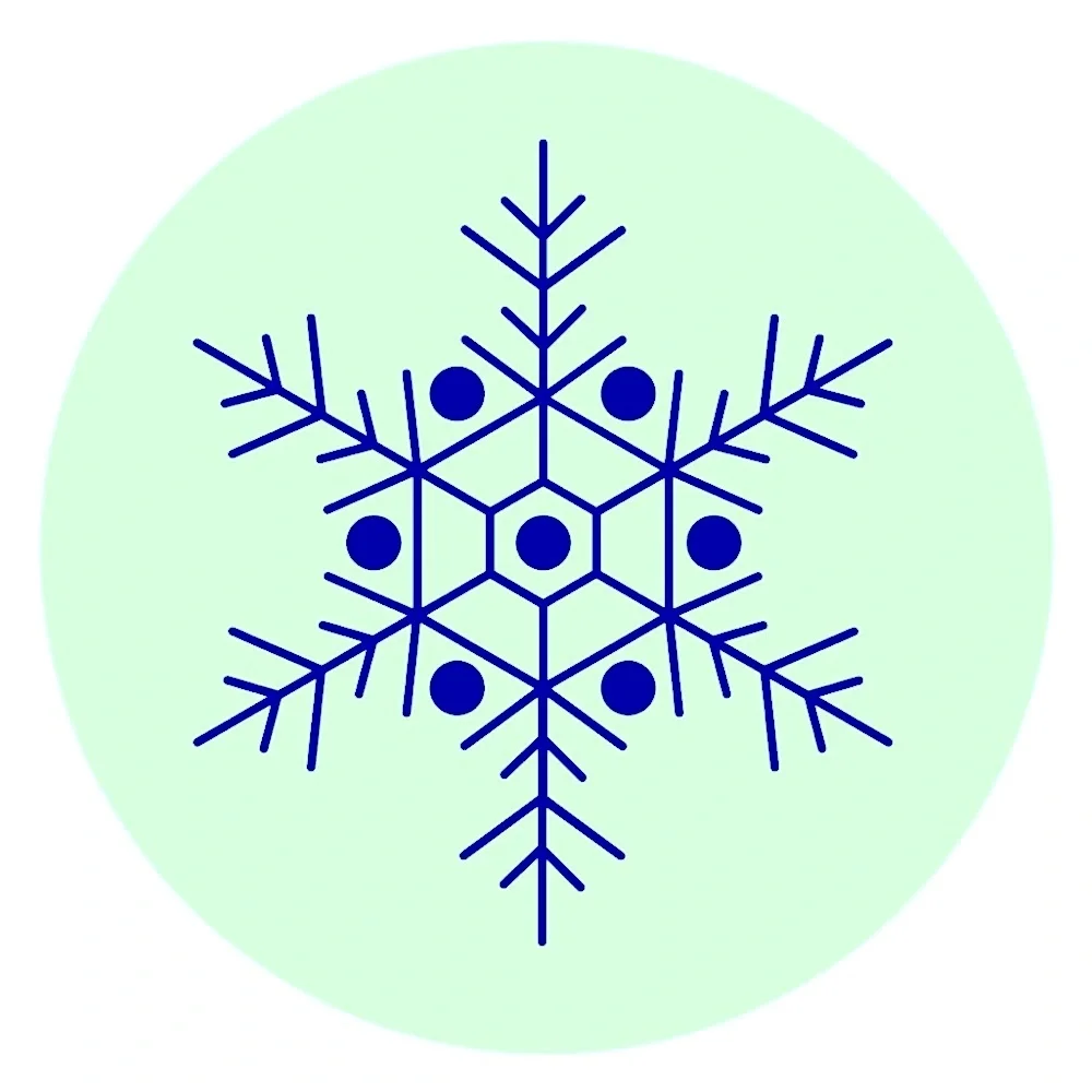 30 STICKERS - 2” ROUND - SNOWFLAKE